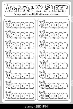 Activity sheet math theme 4 - eps10 vector illustration. Stock Vector