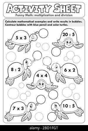 Activity sheet math theme 8 - eps10 vector illustration. Stock Vector