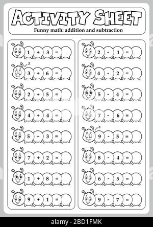 Activity sheet math theme 3 - eps10 vector illustration. Stock Vector