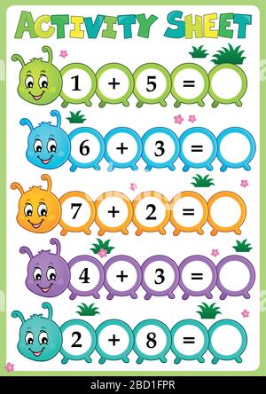 Activity sheet math theme 1 - eps10 vector illustration. Stock Vector