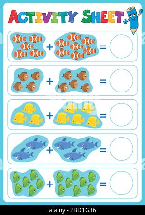 Activity sheet topic image 5 - eps10 vector illustration. Stock Vector