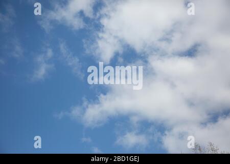blue summer sky with white clouds Stock Photo