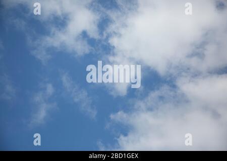 blue summer sky with white clouds Stock Photo