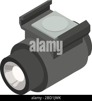 Bicycle flashlight icon. Isometric of bicycle flashlight vector icon for web design isolated on white background Stock Vector