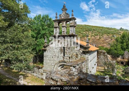 Ruins of the Pitoes Monastery, Church, Pitoes das Junias, Peneda Geres National Park, Minho, Portugal, Europe Stock Photo