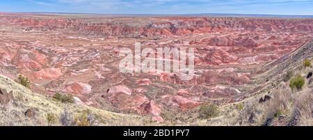 Panorama view of the Painted Desert from Tawa Point in Petrified Forest National Park, Arizona, United States of America, North America Stock Photo