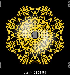 Gold Frame Isolated on White Background. Yellow Metallic Circle. Retro Luxury Stock Vector