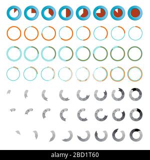 Loading flat icon set on white Stock Vector