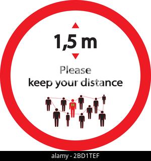 Keep distance sign. Please keep your distance. Stock Vector