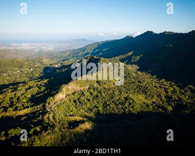 Aerial view by drone of landscape near Minca, Magdalena Department, Caribbean, Colombia, South America Stock Photo