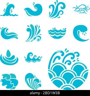 bundle of waves ocean set icons Stock Vector Image & Art - Alamy