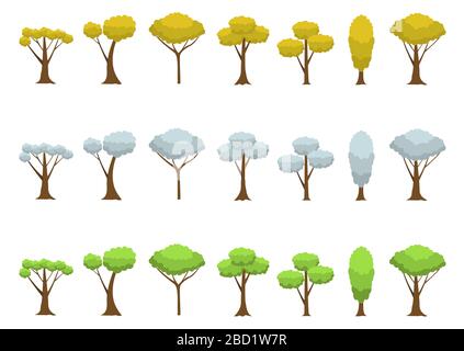 Autumn winter spring trees Stock Vector