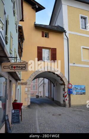 BERCHTESGADEN, GERMANY - Historic town of Berchtesgaden, evening with blue sky and clouds in winter. Stock Photo