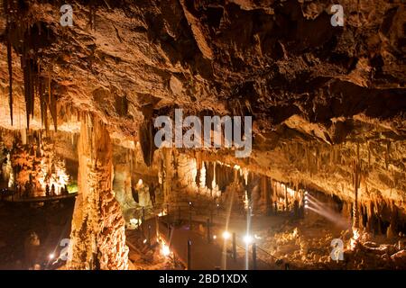 Cave coral at the Soreq Stalactite Cave Nature Reserve (also called Avshalom Cave). This 82-meter-long,60-meter-wide cave is on the western slopes of Stock Photo