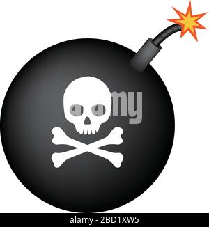 simple bomb illustration / skull mark Stock Vector