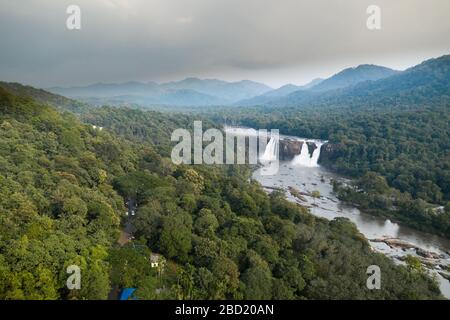 Athirappilly Falls in Chalakudy Taluk of Thrissur District in Kerala, India Stock Photo