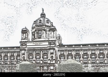 The Natural History Museum in Vienna (NHMW) is one of the largest natural history museums in the world, Vienna, Austria, Europe Stock Photo