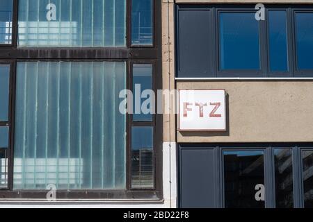 06 April 2020, Saxony-Anhalt, Arneburg: 'FTZ' is written on a sign of the Fire Service Technical Centre (FTZ) of the Stendal district. In the FTZ new hoses are stored and old hoses are checked and washed. In the afternoon the converted hose washing facility of the FTZ was put into operation. The hose washing is basically the washing machine for fire hoses. The FTZ cleans and tests about 10.000 of these fire hoses per year. In the district of Stendal up to 16,000 hoses are in use by the fire brigades. Each hose has to be washed after each deployment. Photo: Klaus-Dietmar Gabbert/dpa-Zentralbild Stock Photo