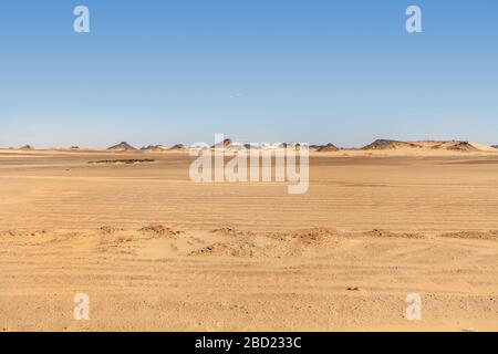 Natural pyramids formed by rocks in the desert between Luxor and Abu ...