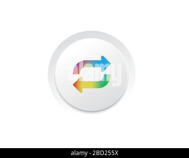 The vector isolated music player random loop repeat rainbow gradient icon button Stock Vector