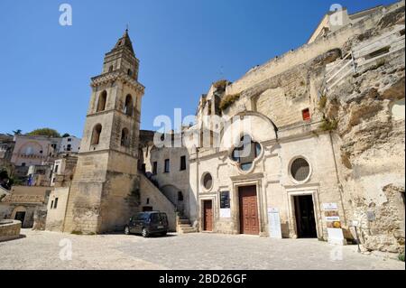 Italy, Basilicata, Matera, Sasso Barisano, church of San Pietro Barisano Stock Photo