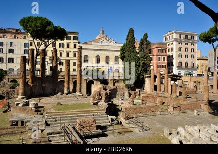 italy, rome, area sacra of largo di torre argentina, temple B (2nd century BC) and temple A, temple of juturna (3rd century BC)