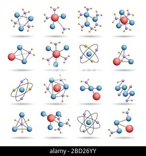 Colourful 3d molecules structures Stock Vector
