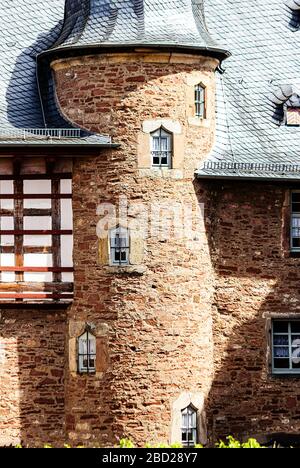 Steinau an der Strasse, birthplace of the Brothers Grimm, Germany - The impressively well-preserved mediaeval castle, Renaissance palace, and fortress. Stock Photo