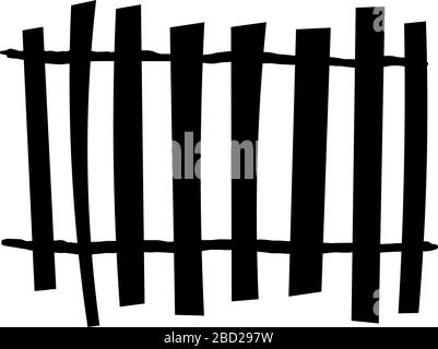 Fence Over White Background for Creating Halloween Designs. Vector illustration. Stock Vector