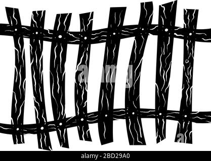Fence Over White Background for Creating Halloween Designs. Vector illustration. Stock Vector