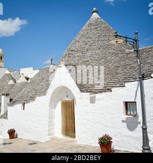 The traditional Trulli houses in Alberobello city, Puglia, Italy. UNESCO World Heritage site. Stock Photo