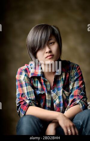 Portrait of a young woman. Stock Photo