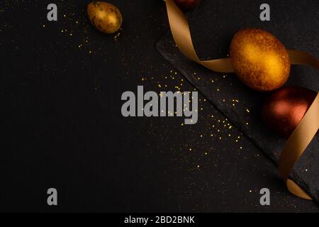 Easter eggs. Beautiful easter composition. Space for text Stock Photo ...