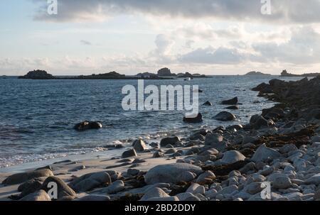 West coast of Bryher, Isles of Scilly Stock Photo