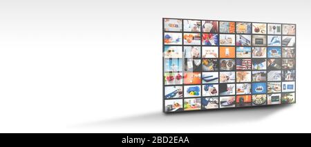 Television streaming, TV multimedia panel. Web banner image with copy space Stock Photo
