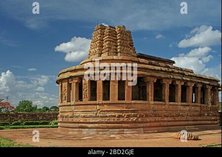 06-Jun-2008 DURGA GUDI temple, it was built during the days of Vikramaditya II. A world heritage site. AIHOLE, Karnataka, South India Stock Photo