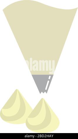 cooking illustration / pastry bag and whipped cream Stock Vector
