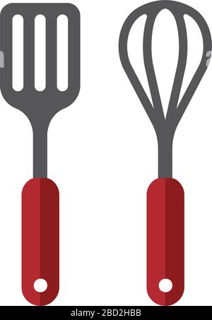 kitchen utensils icon (spatula & whisk) Stock Vector