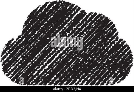 chalk drowing shape (cloud) Stock Vector