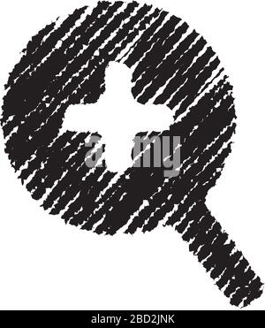 chalk drowing shape (magnifying glass / zoom ) Stock Vector