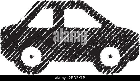 chalk drowing icon (car) Stock Vector