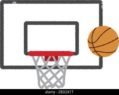 basketball hoop/basket illustration (rough touch) Stock Vector
