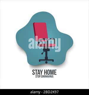 Corona virus - staying at home (self-isolation). Home Quarantine illustration. Stock Vector