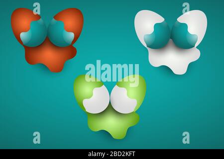 Vector illustration set of tasty chocolate easter egg candy. Colorful realistic easter egg Stock Vector