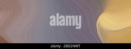 elegant surreal horizontal header with gray gray, dark khaki and burly wood colors. fluid curved lines with dynamic flowing waves and curves. Stock Photo