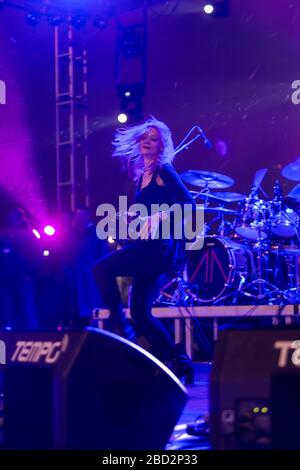 Rocker Aylin Aslim and her band in concert at the Middle East Technical University 28th Spring festival Stock Photo