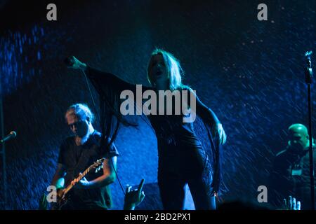 Rocker Aylin Aslim and her band in concert at the Middle East Technical University 28th Spring festival Stock Photo