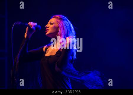 Rocker Aylin Aslim and her band in concert at the Middle East Technical University 28th Spring festival Stock Photo