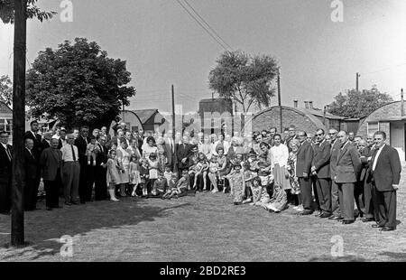 Prince Andreas of Yugoslavia and his wife Princess Kira of Leiningen visiting Serbian Chetniks in displaced persons camp in England Uk 1968. Stock Photo