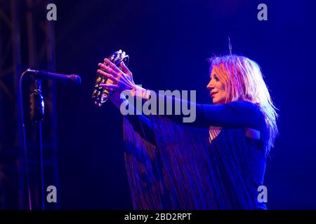 Rocker Aylin Aslim and her band in concert at the Middle East Technical University 28th Spring festival Stock Photo